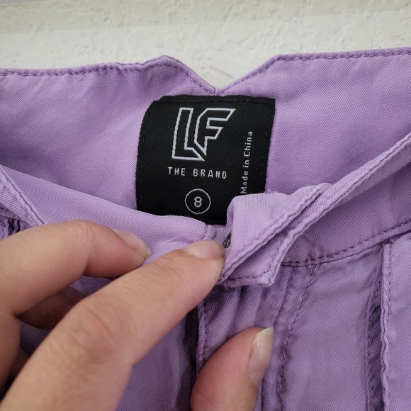 LF The Brand Women's High Rise Cargo Pants in Lavender - Picture 5 of 10